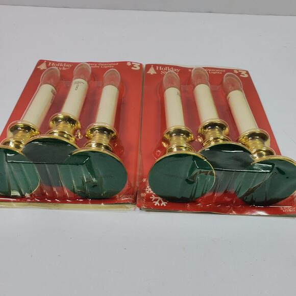 Vintage NOS Holiday Style Candle Lights Battery Operated 8.5 In Tall TOTAL of 6 - Picture 2 of 3